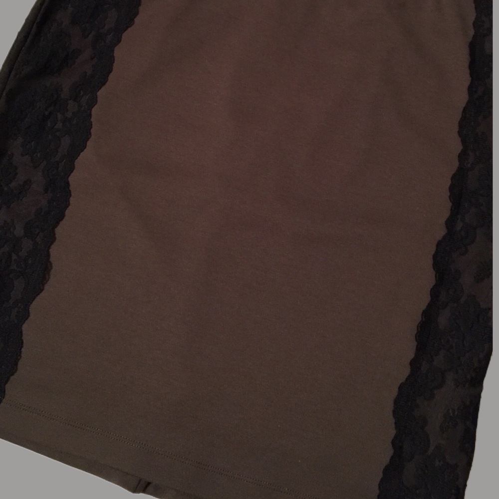 Miss Tina - Military green black lace skirt